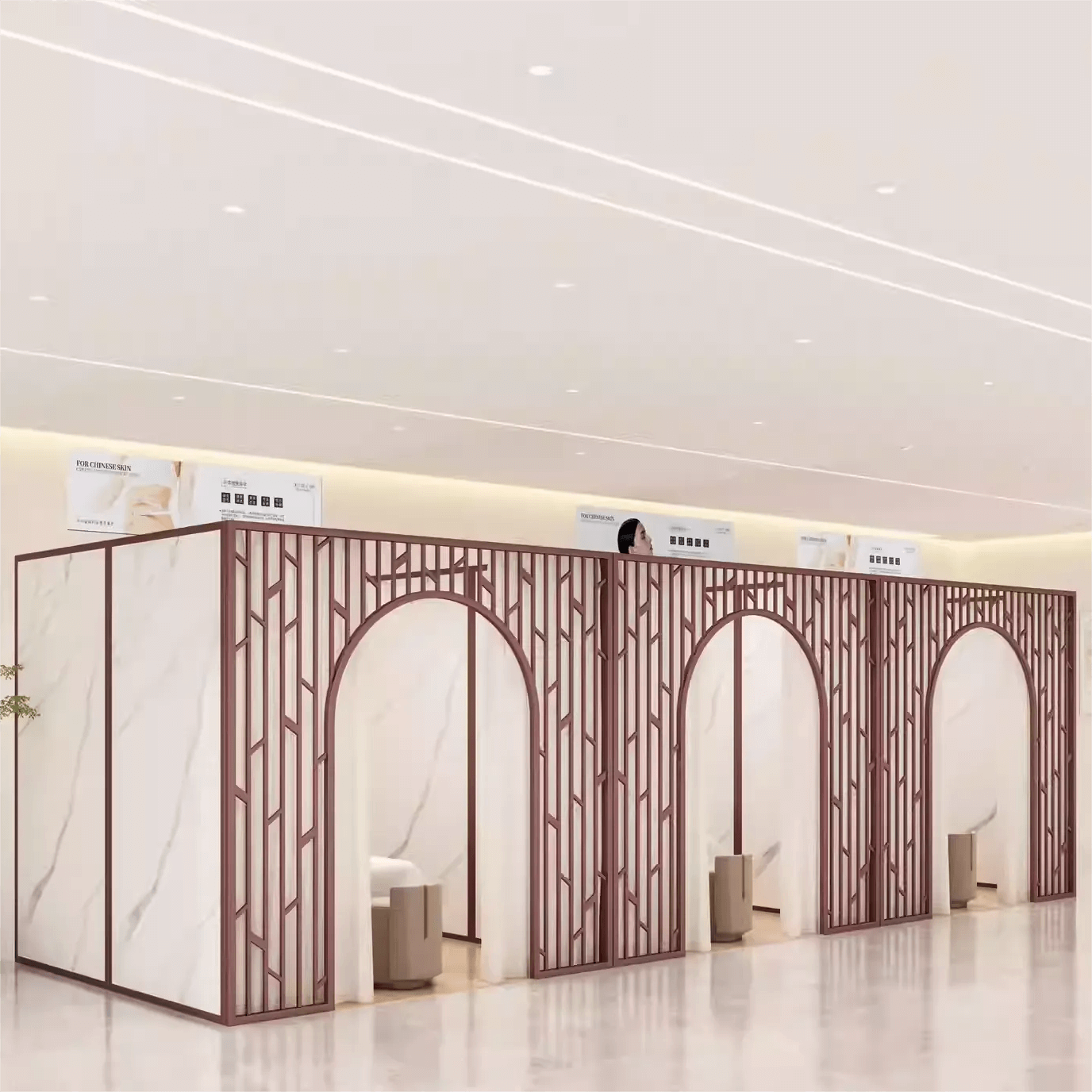 Custom Stainless Steel Restaurant Partition Wall Beauty Salon Spa Private Room Divider Metal Screen for Cafe