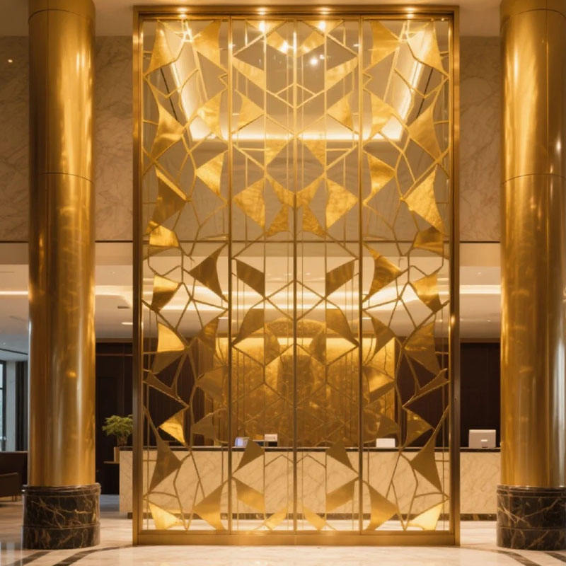 Stainless Steel Waterproof Laser Cut Art Deco Hotel Decorative Partition Wall Custom Metal Screen Room Divider for Engineering