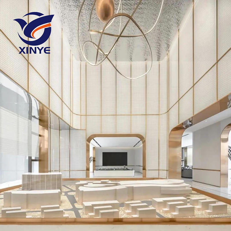 Customized Engineering Project High End Black Frame Mirror Stainless Steel Entry Exterior Hotel Door Cover Trim Modern European