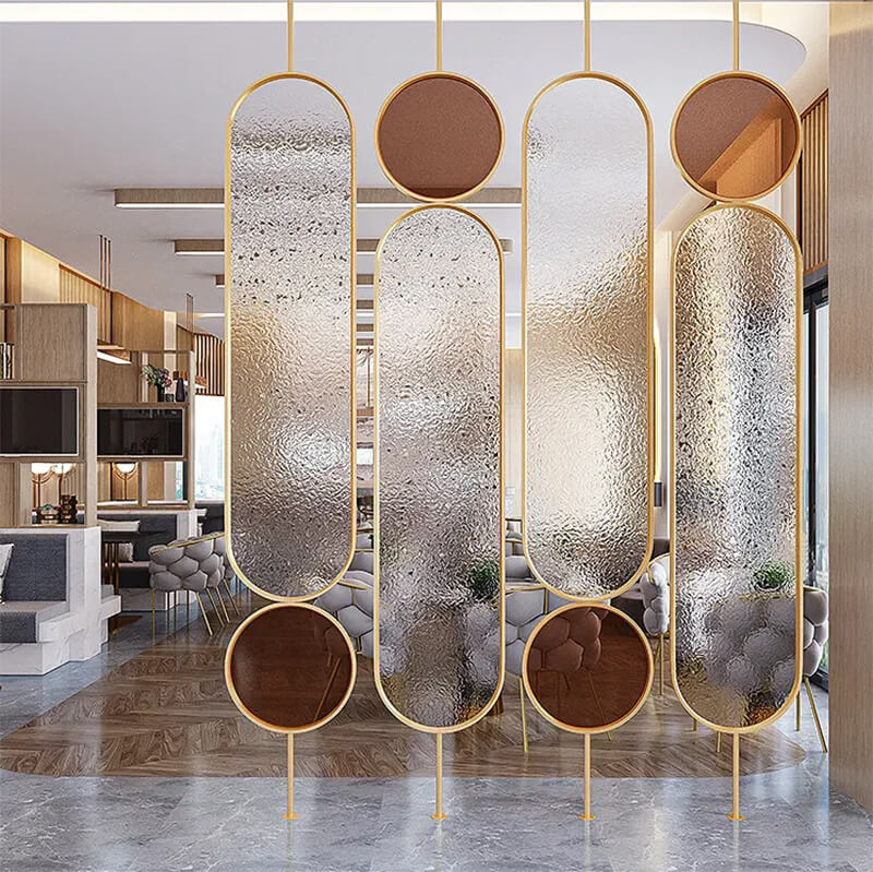Customized Metal Separator Partition Panel Stainless Steel Screen Divider for Hotel Office Lobby Hall Engineering Decorative