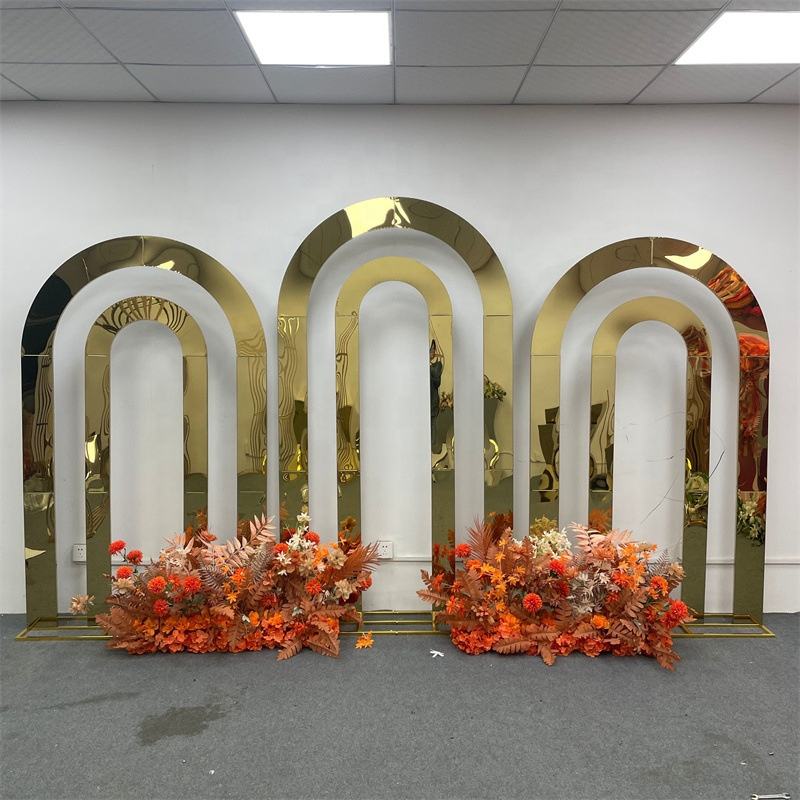 Half Round Shaped Arch Welcome Door Path Gate Stainless Steel Frame Arch for Wedding Parties Decoration
