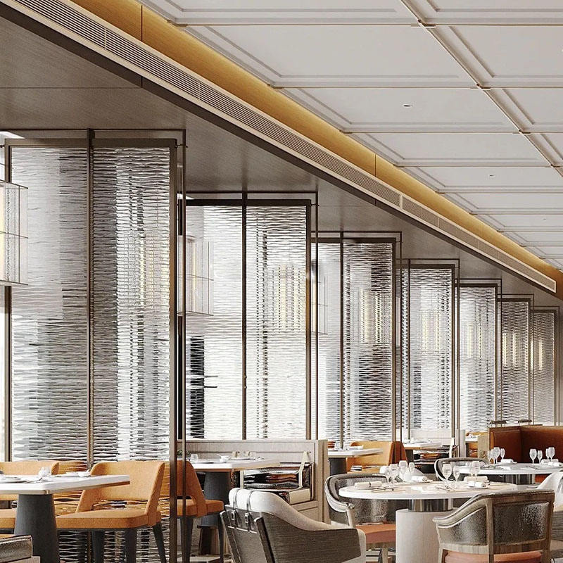 Custom Hotel Lobby Large Size Metal Screen Partition Wall Engineering Stainless Steel Decorative Room Divider