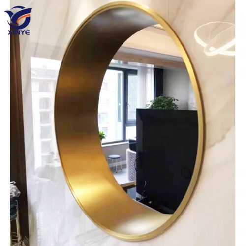 Elegant gold round arch doorway decorative frame with polished stainless steel finish for luxury interior entrances, residential archways, and high-end hotel lobby design features.