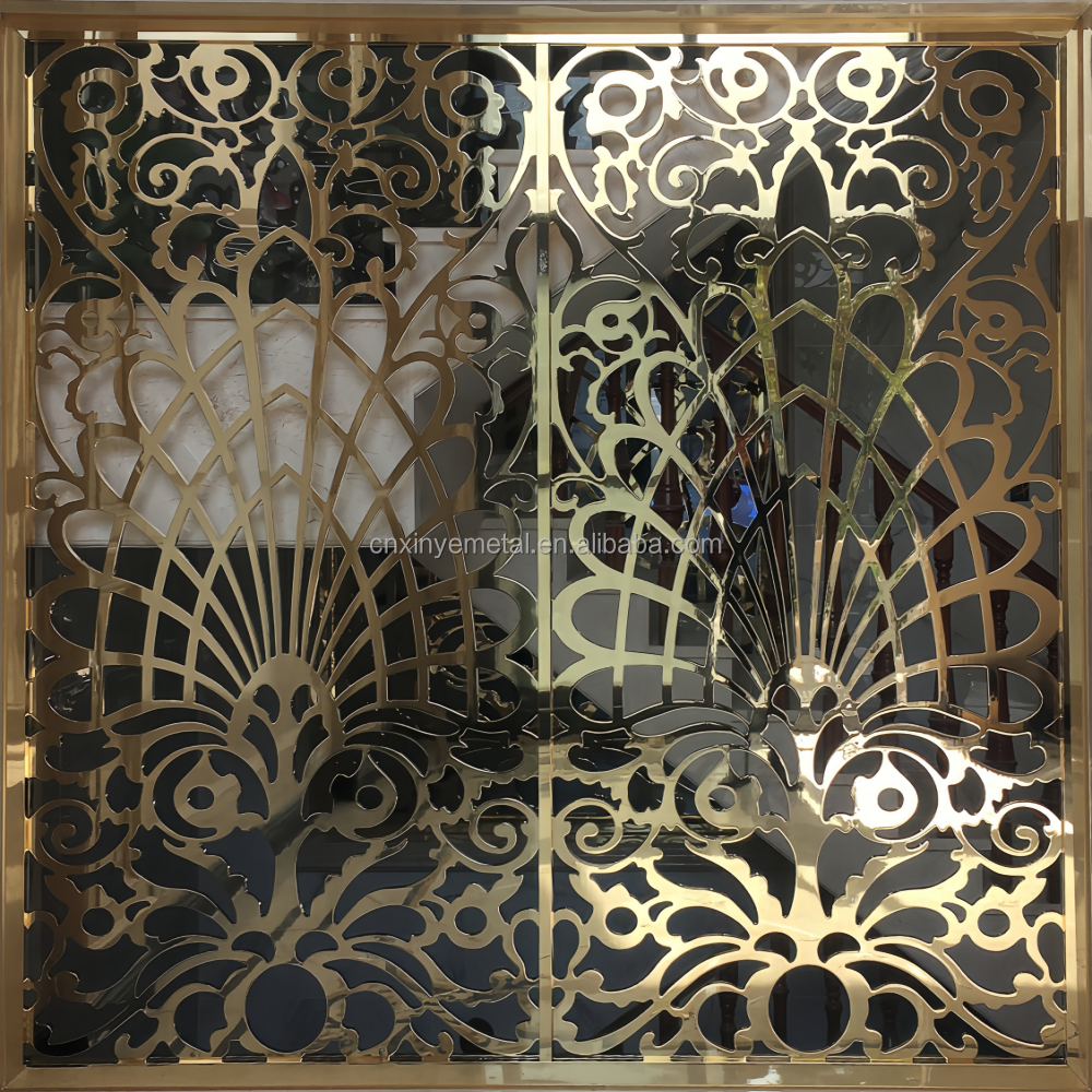 Custom Carved Perforated Aluminum Veneer Art Deco Interior Exterior Metal Screen Divider Wall Partition Separator Panel