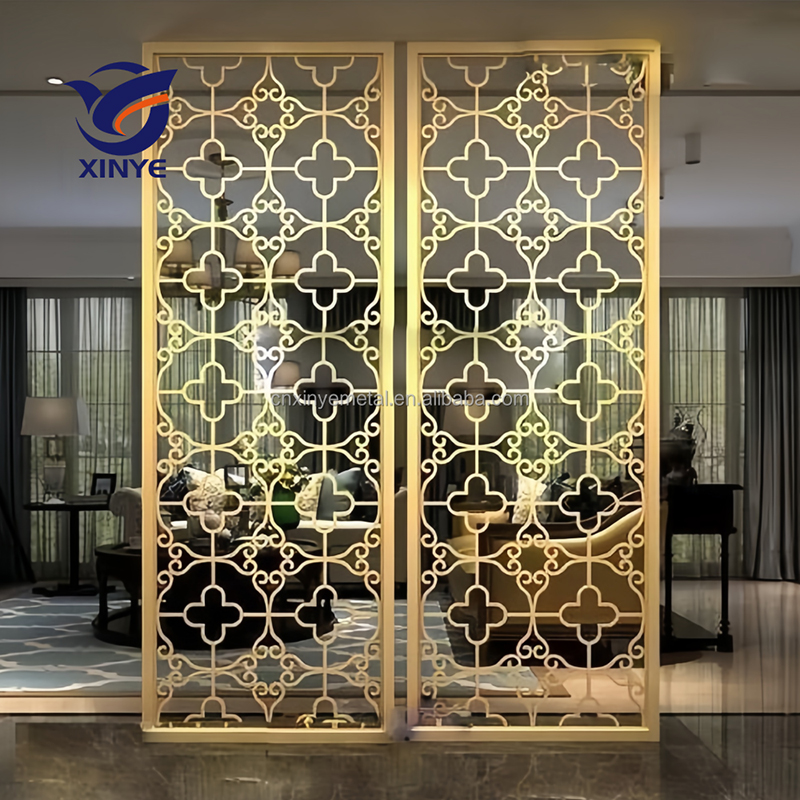 OEM Designs Metal Carved Painting Veneer Partition Aluminum Engraved Perforated Screen Divider Plates for Floor to Ceiling