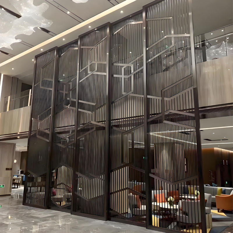 Custom Large Size Stainless Steel Decorative Partition Wall Waterproof Art Deco for Hotel Cafe