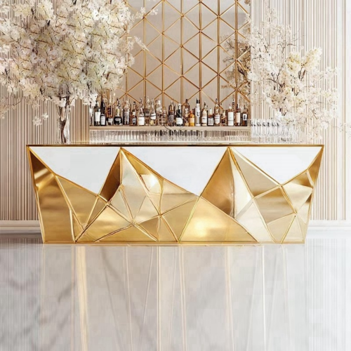 Custom stainless steel pre-wedding bar desk, bespoke wedding metal bar counter manufactured by XinYe Metal