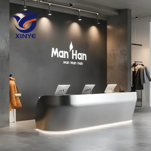 Customizable stainless steel reception desk for luxury hotels