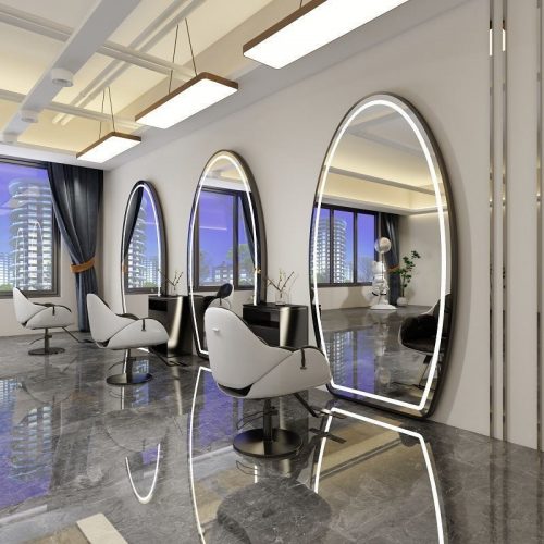 XinYe Metal tailor-made metal art mirror frame for high-end hair salon, fully customizable