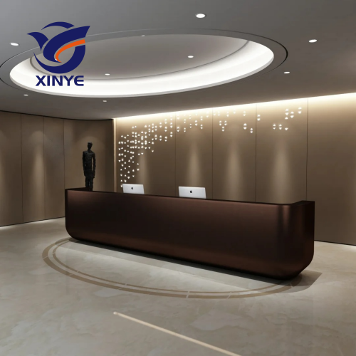 Custom large metal reception desk for office building and hotel by XinYe Metal