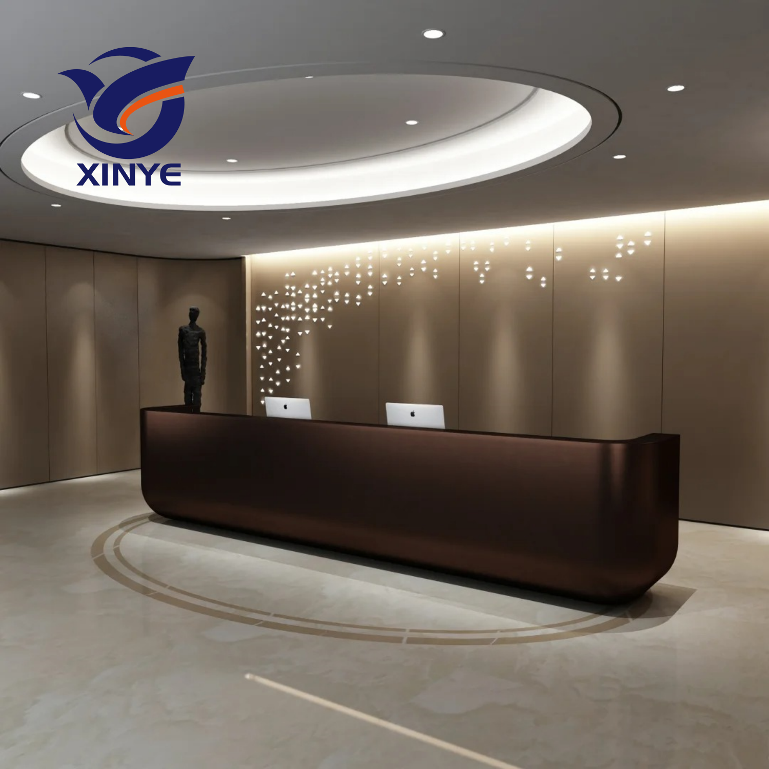 Stainless Steel Dark Copper Bar Desk