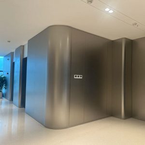 Engineered Modern Villa Hotel Interior Bead Blasted Stainless Steel Honeycomb Eco-Friendly Custom Decorative Curtain Wall