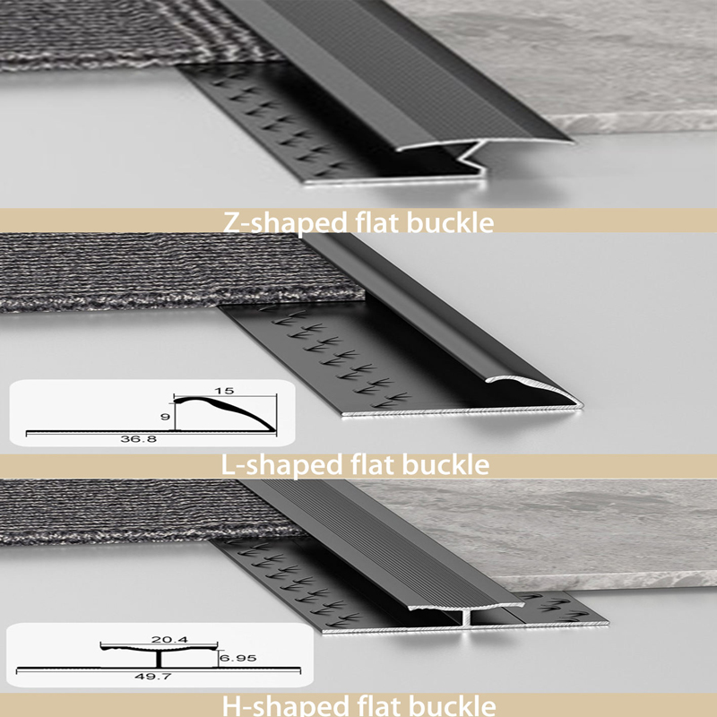 Hotel Carpet Edge Strip I-Shaped Closing Seam Blanket Edge Strip Stainless Steel Square Carpet Trim for Flooring Accessories