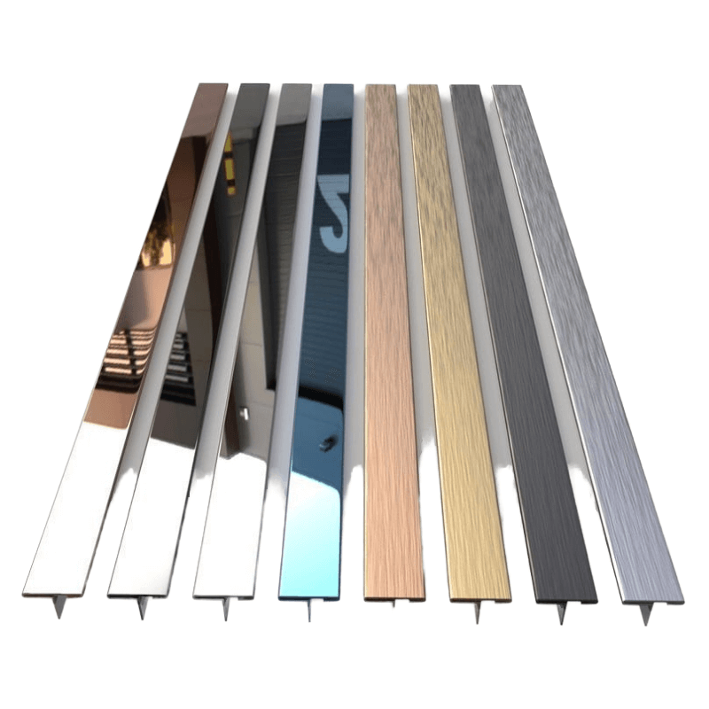 Stainless Steel T-Shape Decorative Tile Trim Edge Trim Strip for Building Wall Ceramic Tile Leveling Mirror