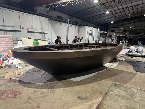 Custom stainless steel reception desk fabrication showcase by XinYe Metal