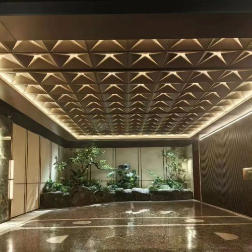 Custom aluminum buckle art ceiling by XinYe Metal for commercial and residential spaces