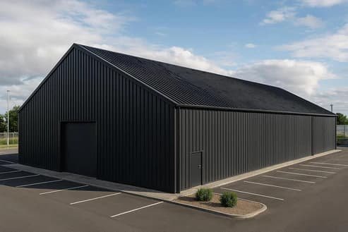 Laser-cut black corrugated stainless steel sheets for custom shapes