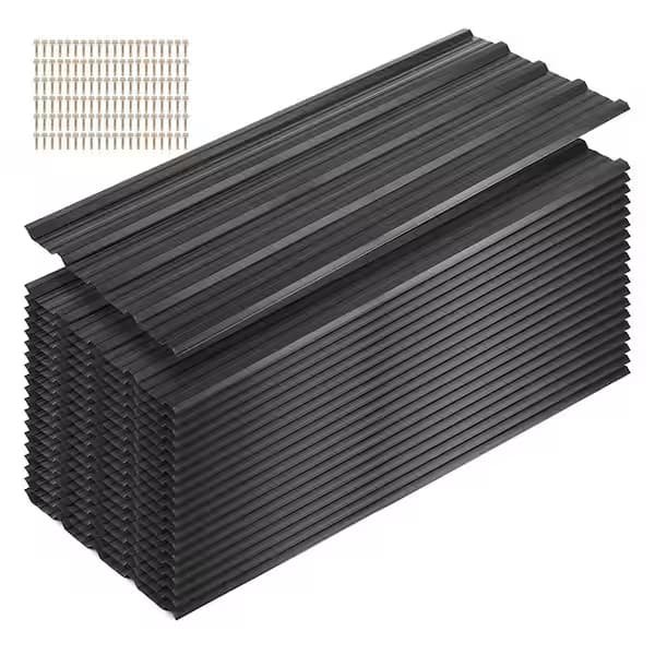 Black corrugated stainless steel sheets for modern architecture