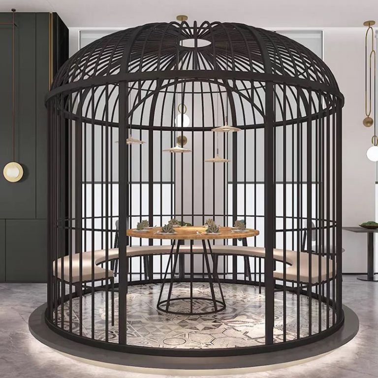 Stainless Steel Bird Screen in Hotel Lobby Setting | XinYe Metal Commercial Interior Solution