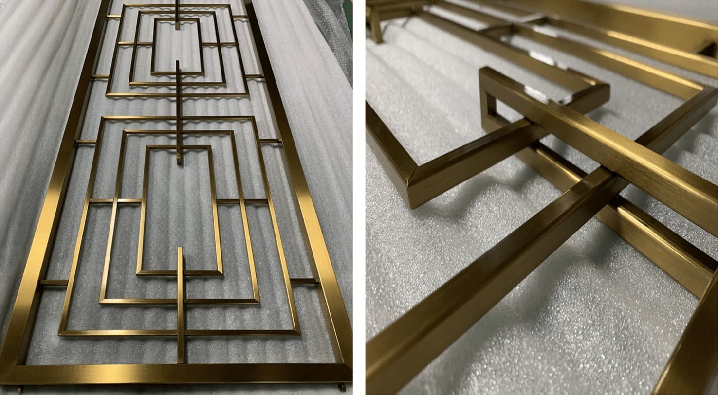 XinYe Metal stainless steel titanium plating process showing PVD coating application for vibrant colored finishes