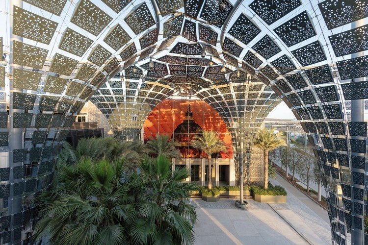 Stunning modern skyscrapers in the UAE, showcasing the precision metalwork of leading stainless steel engineering firms in the region.