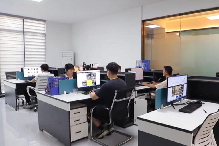 Welcoming reception area at XinYe Metal office with company logo and professional decor.