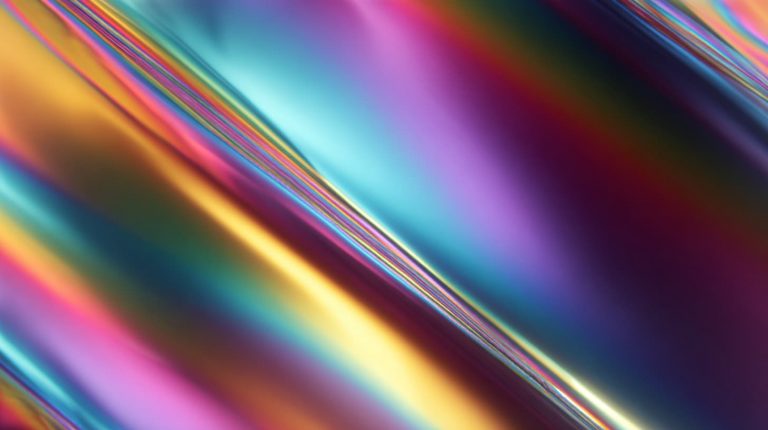 Iridescent rainbow metal sheet for cladding and facade applications