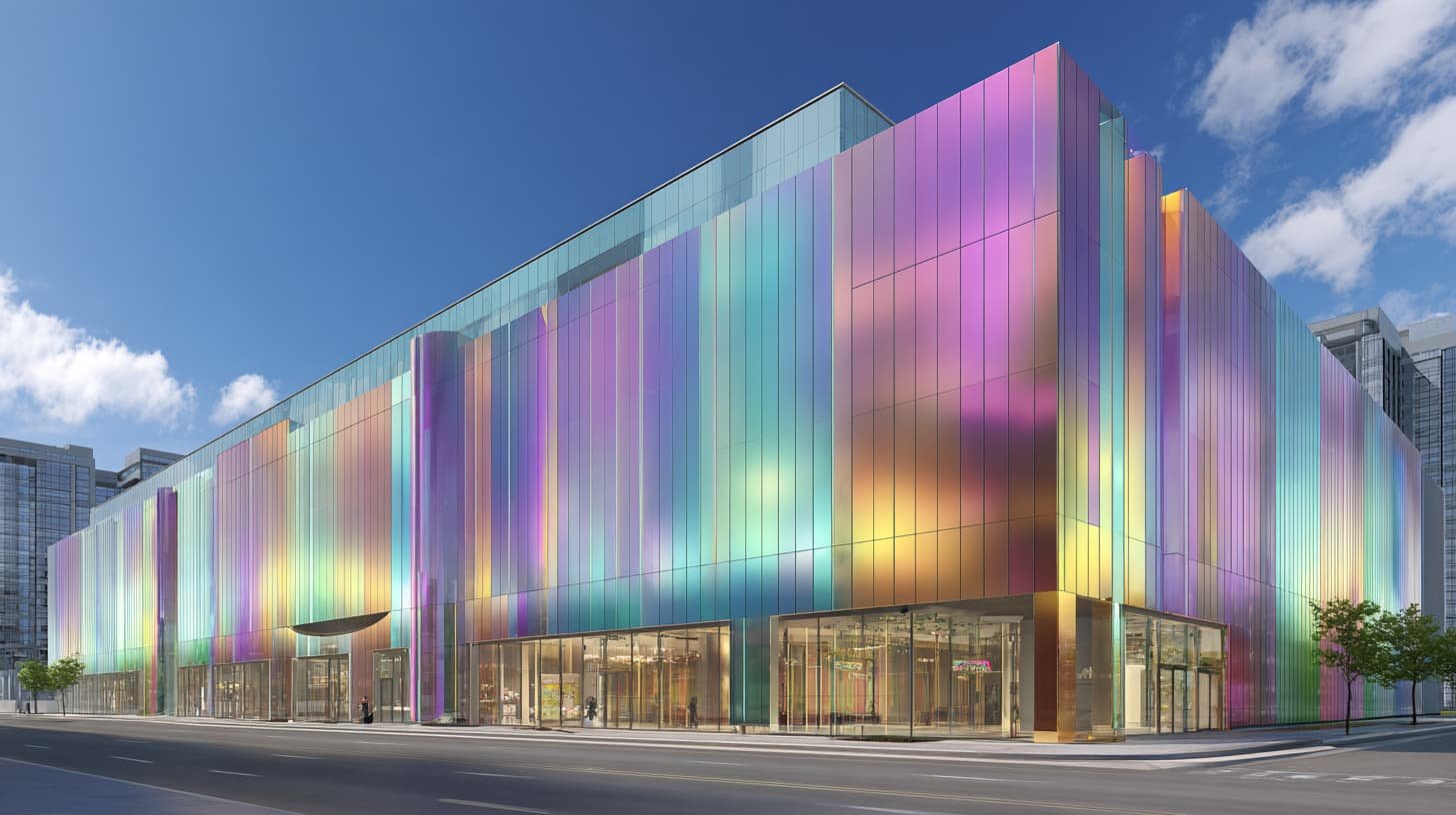 Premium rainbow colored stainless steel panel for interior design