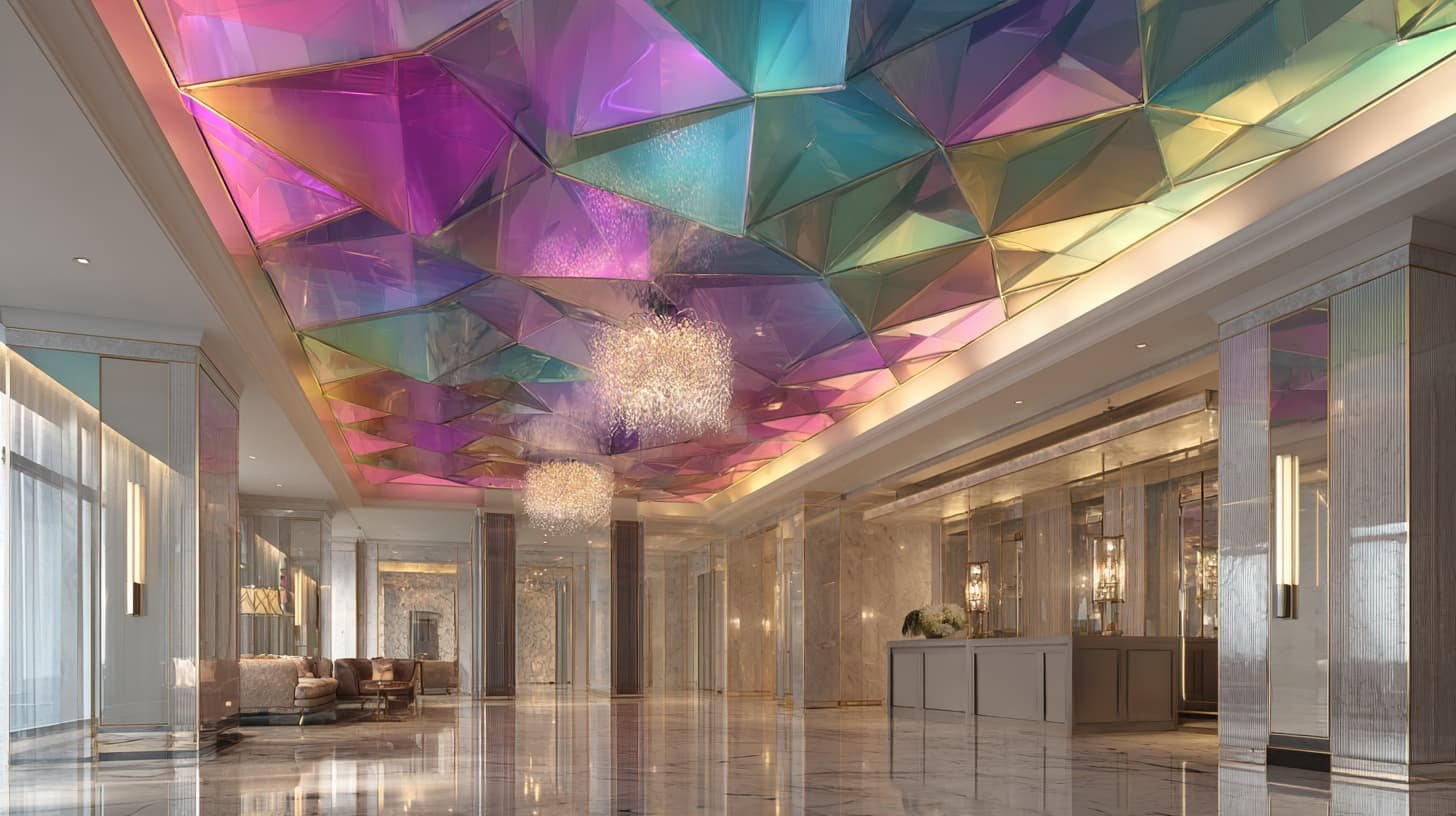  Large format rainbow stainless steel sheet for architectural metalwork