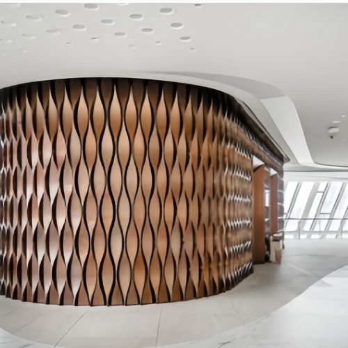 Fish-scale shaped stainless steel art cladding columns