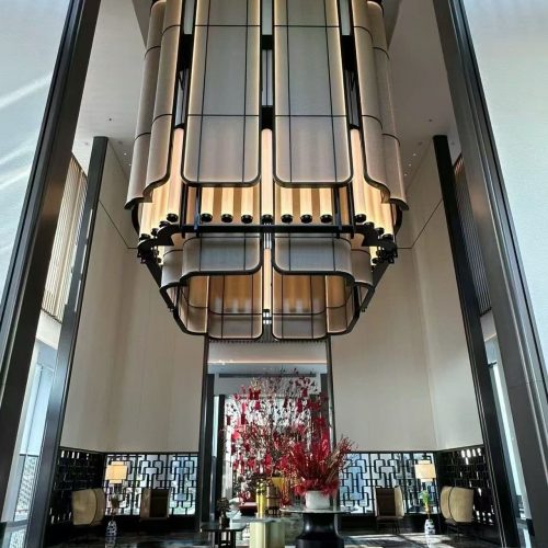 Custom metal ceiling for luxury villa by XinYe Metal, elegant interior design.