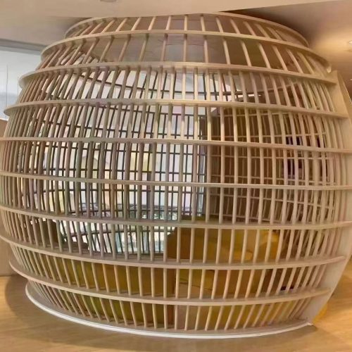 Custom high-end stainless steel birdcage partition for luxury restaurants, decorative metal room divider by XinYe Metal
