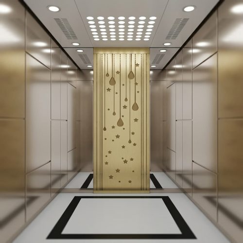 Customized stainless steel elevator cabin decoration for star-rated hotels