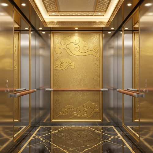Customized stainless steel elevator cabin panels designed for large shopping malls