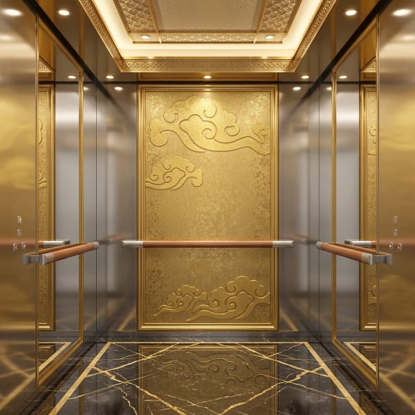 Customized stainless steel elevator cabin panels designed for large shopping malls