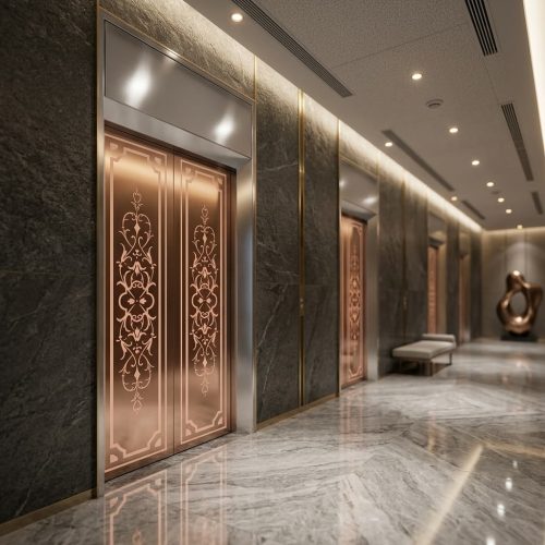 Custom Elevator Decorative Door Panels for High-End Office Buildings