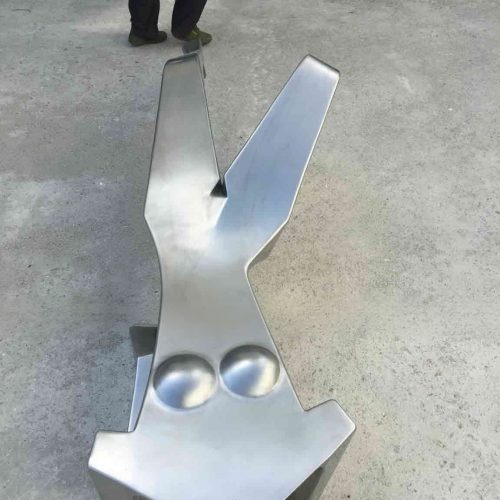 Custom Stainless Steel Human Figure Seat Sculpture