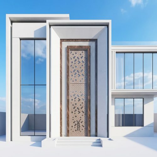 采用现代建筑金属面板和精密制造的定制别墅金属幕墙，打造豪华住宅外观。.