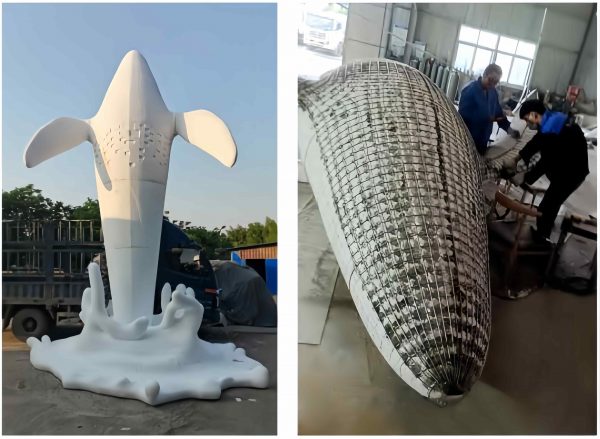 monumental outdoor metal sculpture manufacturing by XinYe Metal for public art