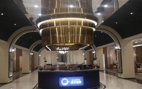 Custom metal reception desk manufacturer Xinye Metal featuring premium gold and black stainless steel reception counters with modern designs for luxury hotel lobbies, corporate offices, and high-end commercial reception areas worldwide