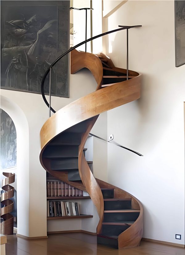 Space-saving modern spiral staircase