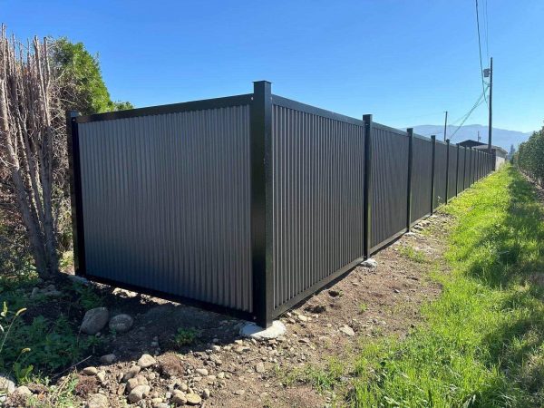 Matte black corrugated stainless steel wall panels