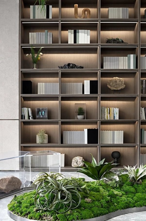 Custom high-end display cabinet for luxury villa by XinYe Metal, premium stainless steel finish.
