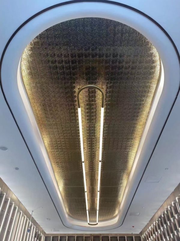 Custom water ripple style metal ceiling by XinYe Metal for client project