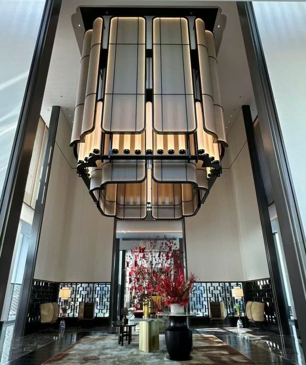 Custom metal ceiling for luxury villa by XinYe Metal, elegant interior design.