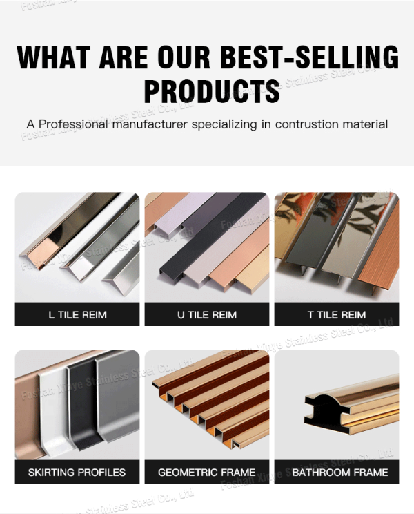 Heavy duty tile connecting trim for commercial flooring